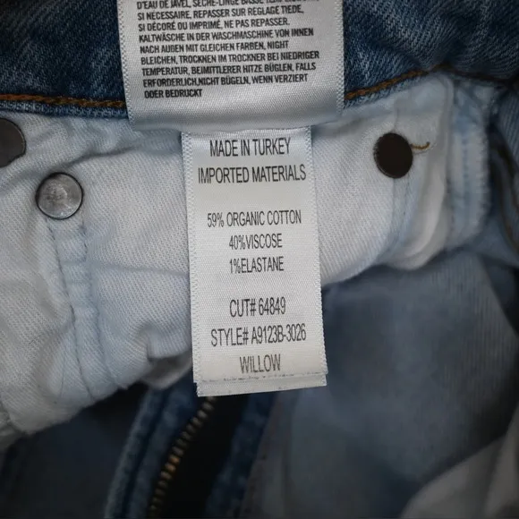 Agolde Womens 27 Willow Mid Rise Slim Crop Jeans
