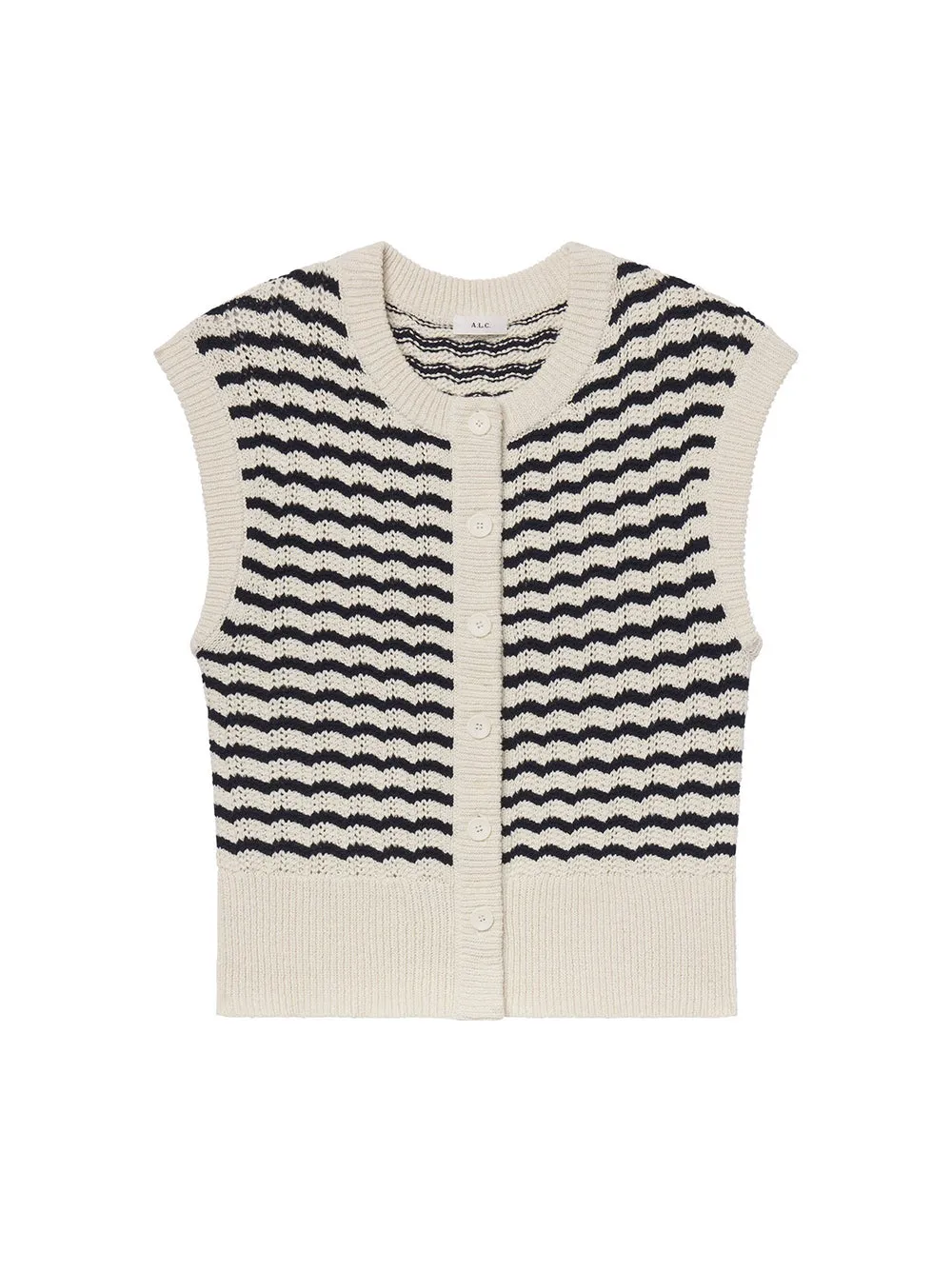 A.L.C. Margo Top in Parchment/Navy Stripe