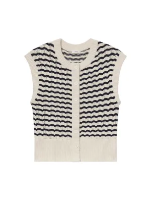 A.L.C. Margo Top in Parchment/Navy Stripe