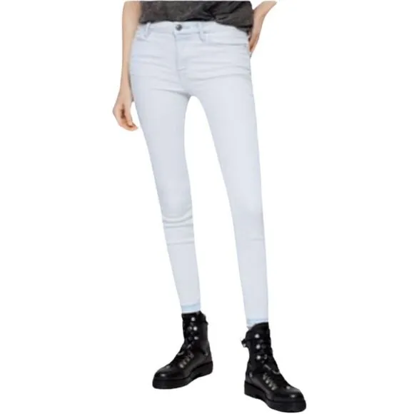 ALLSAINTS Grace Released-Hem Cropped Skinny Jeans in Bleach Indigo!