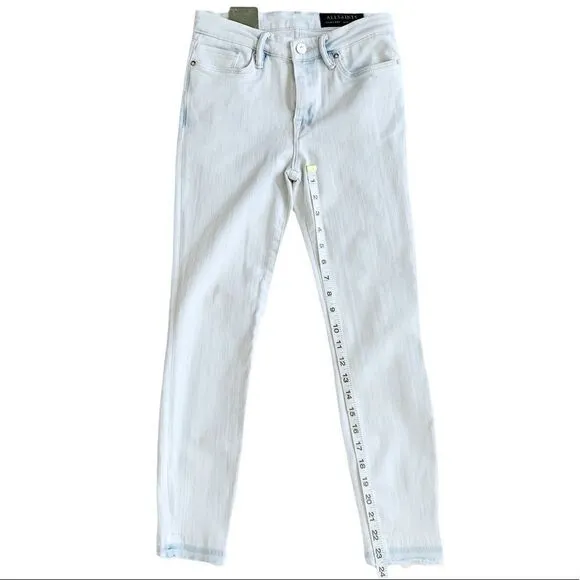 ALLSAINTS Grace Released-Hem Cropped Skinny Jeans in Bleach Indigo!