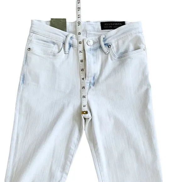 ALLSAINTS Grace Released-Hem Cropped Skinny Jeans in Bleach Indigo!