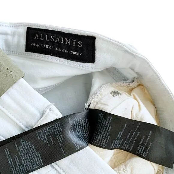 ALLSAINTS Grace Released-Hem Cropped Skinny Jeans in Bleach Indigo!
