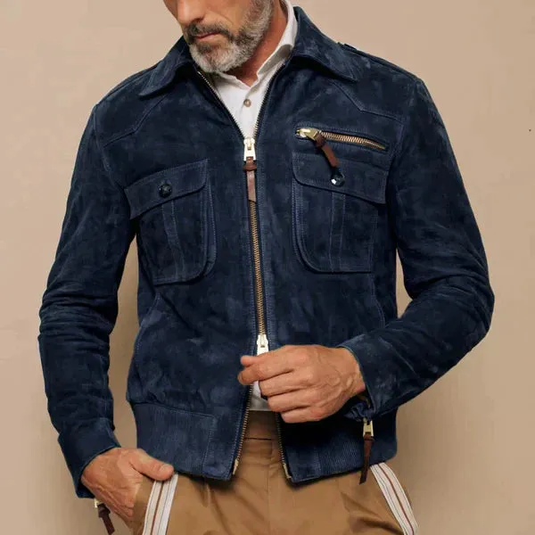 Alvin – Timeless Men’s Retro Suede Lapel Jacket