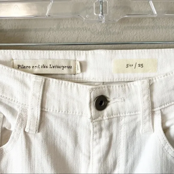 Anthropologie Pilcro and the Letterpress High-Rise Sequins Flared Jeans White 25