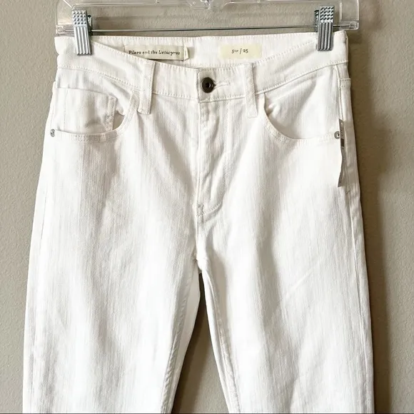 Anthropologie Pilcro and the Letterpress High-Rise Sequins Flared Jeans White 25