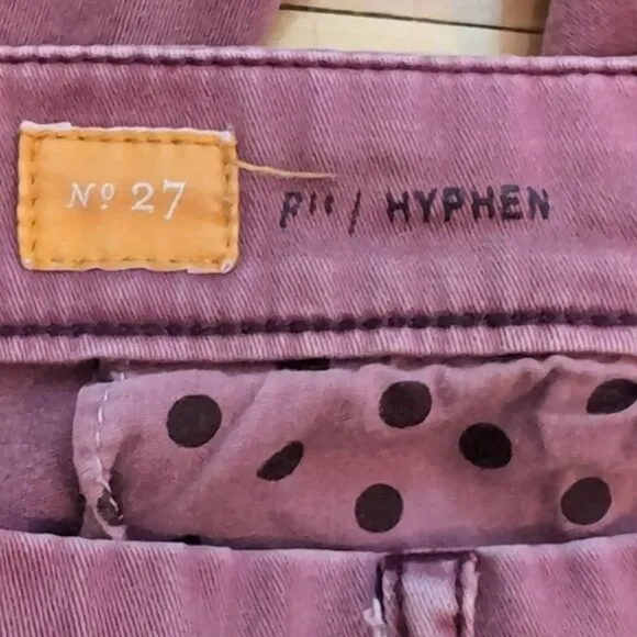 Anthropology Pilcro and the letterpress jeans Hyphen pink size 27