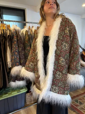 AZADI Jacket - Red & Blue floral