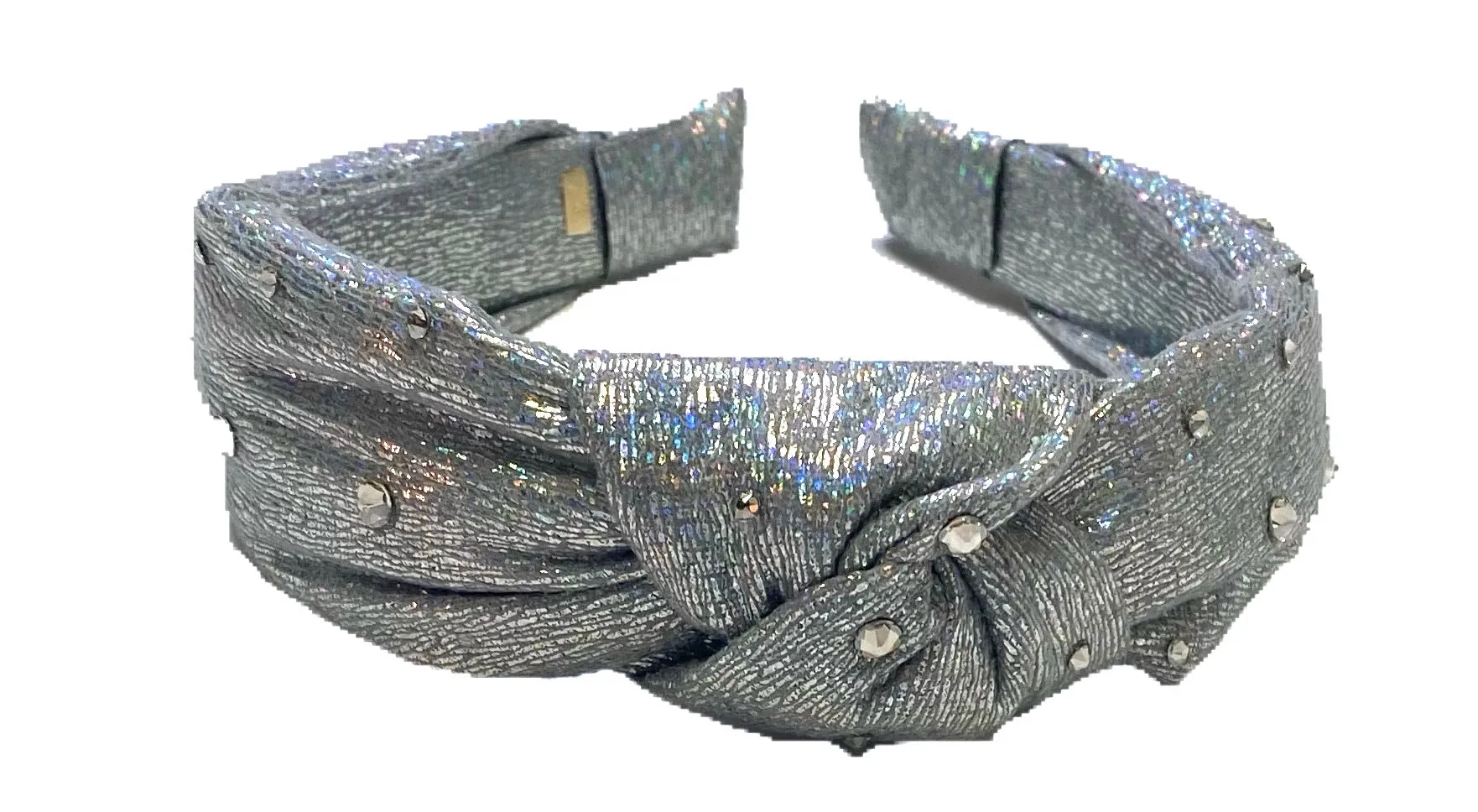 Bari Lynn Iridescent Twist Knot Headband with Crystals - 7 Colors