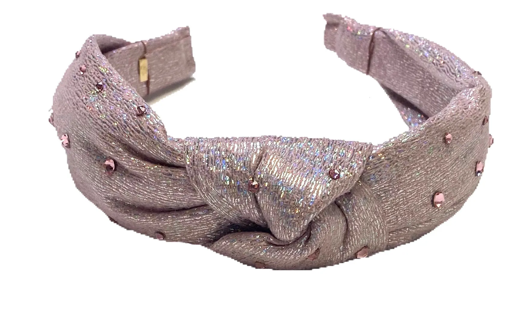 Bari Lynn Iridescent Twist Knot Headband with Crystals - 7 Colors