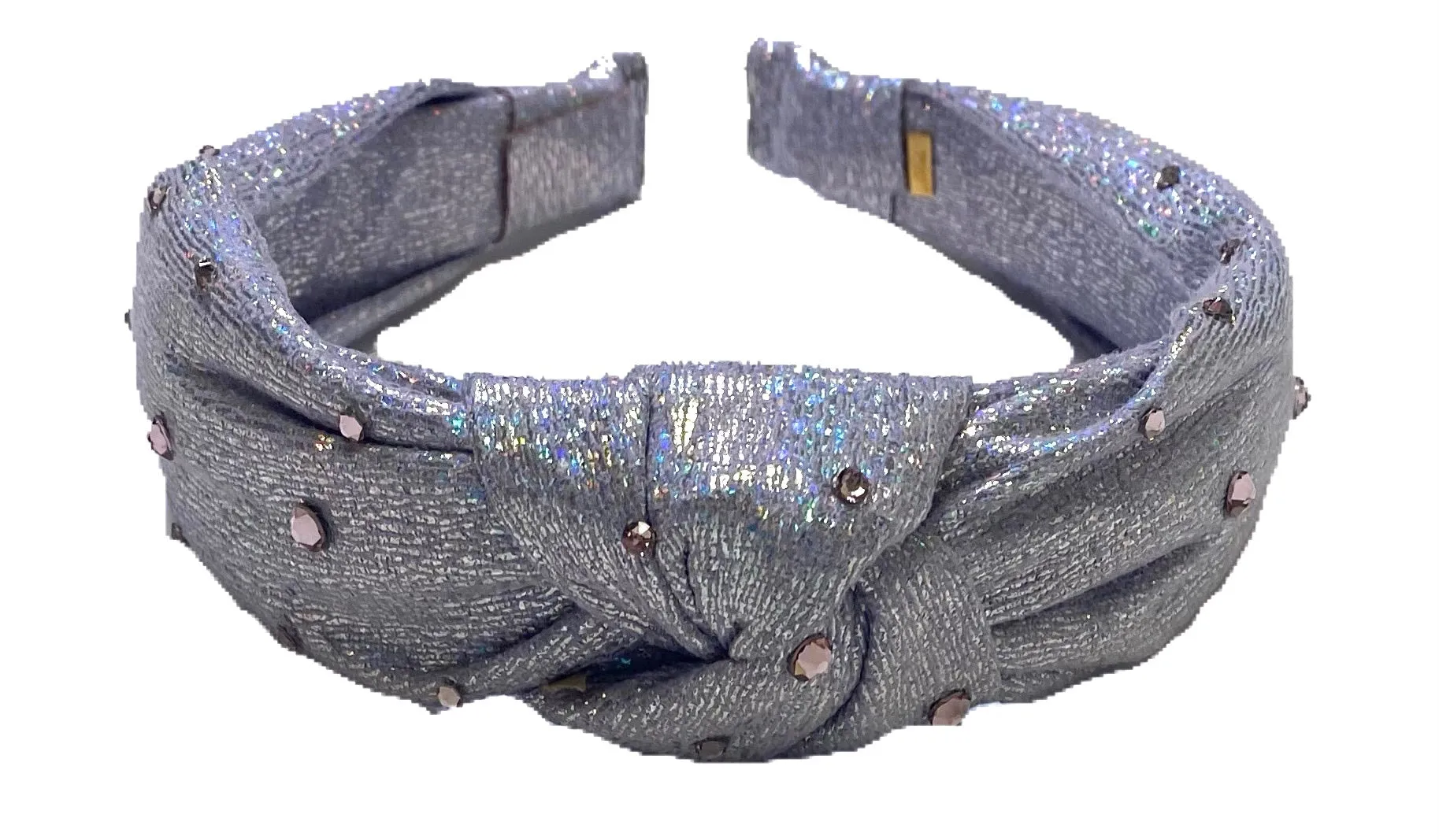 Bari Lynn Iridescent Twist Knot Headband with Crystals - 7 Colors