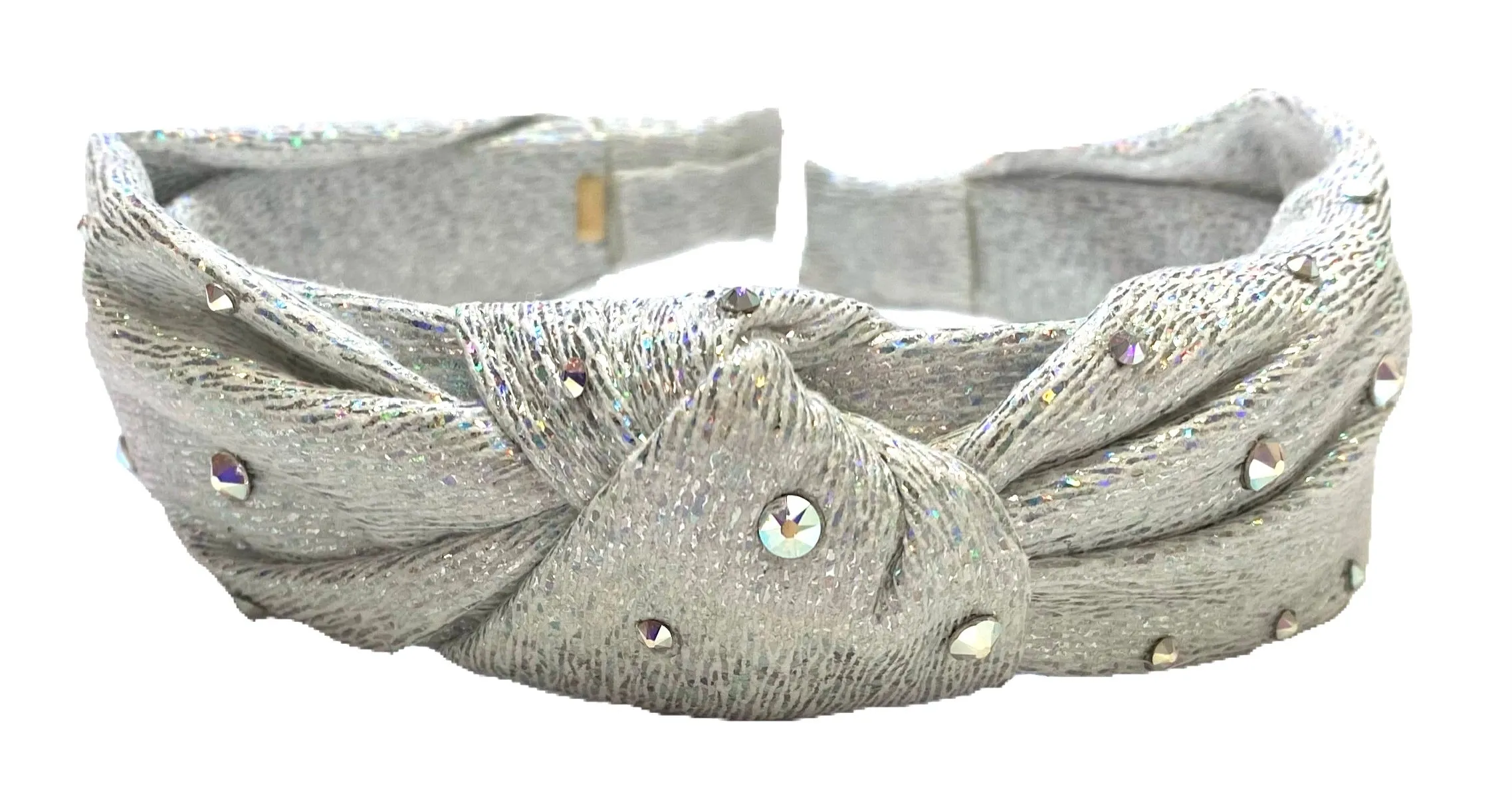 Bari Lynn Iridescent Twist Knot Headband with Crystals - 7 Colors