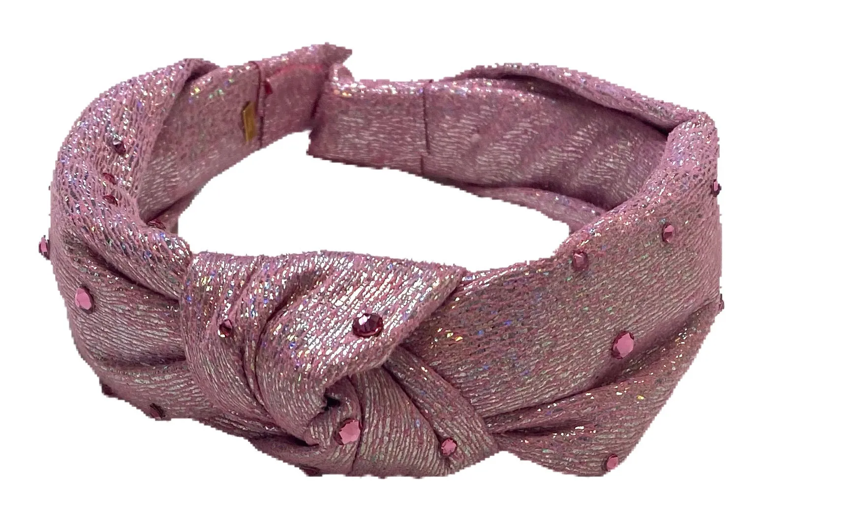 Bari Lynn Iridescent Twist Knot Headband with Crystals - 7 Colors