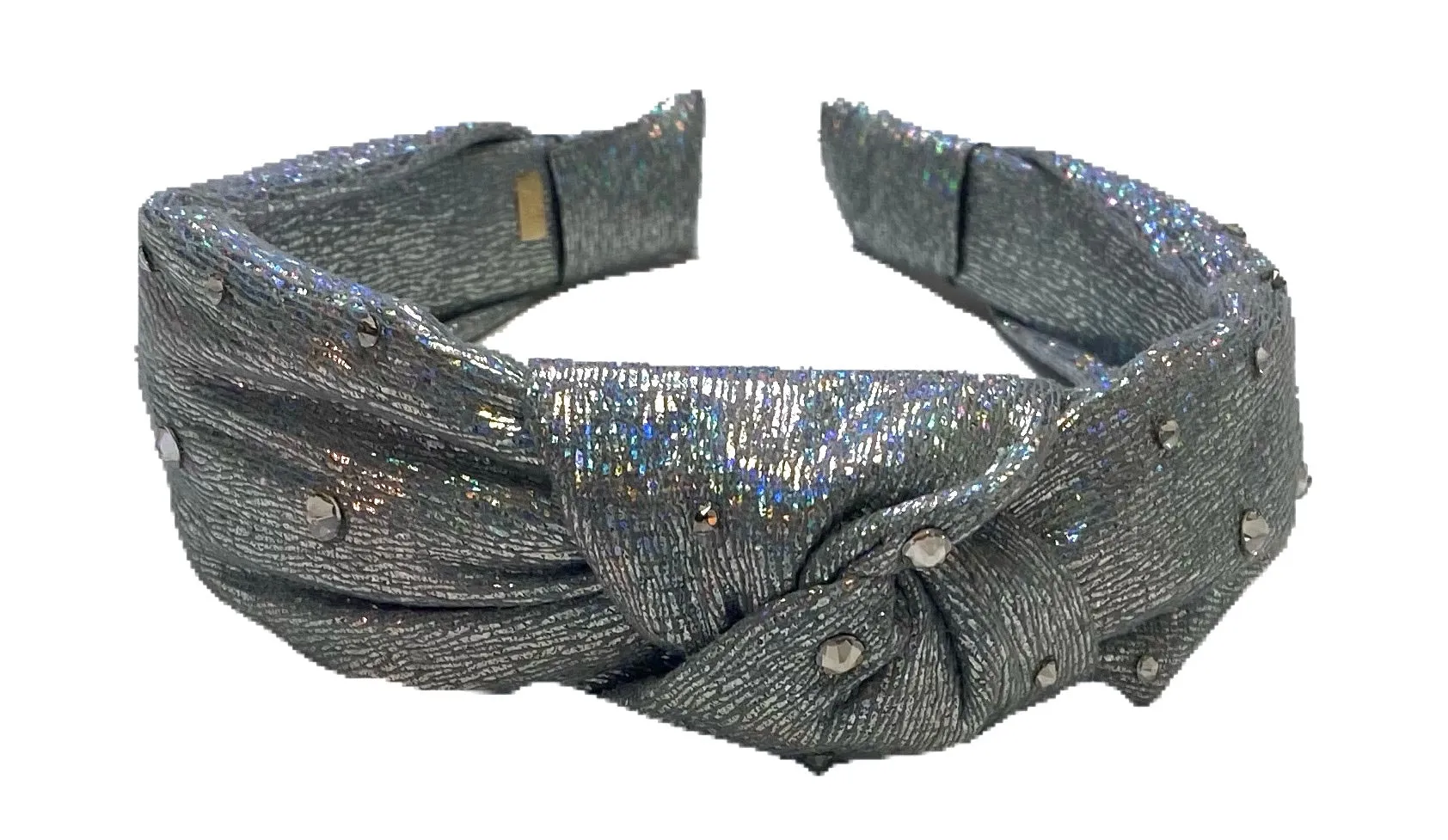 Bari Lynn Iridescent Twist Knot Headband with Crystals - 7 Colors