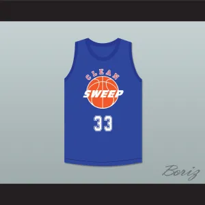 Barry Worth 33 Clean Sweep Blue Basketball Jersey Slam Dunk Ernest 1