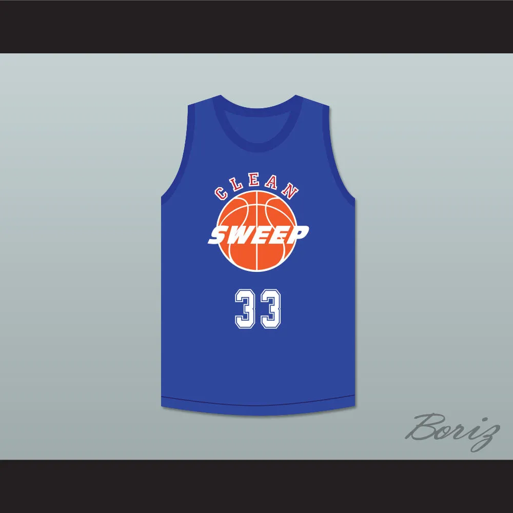 Barry Worth 33 Clean Sweep Blue Basketball Jersey Slam Dunk Ernest 1