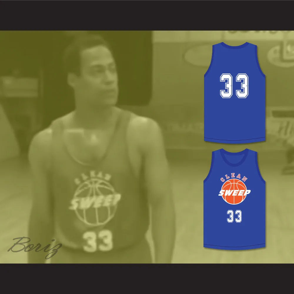 Barry Worth 33 Clean Sweep Blue Basketball Jersey Slam Dunk Ernest 1