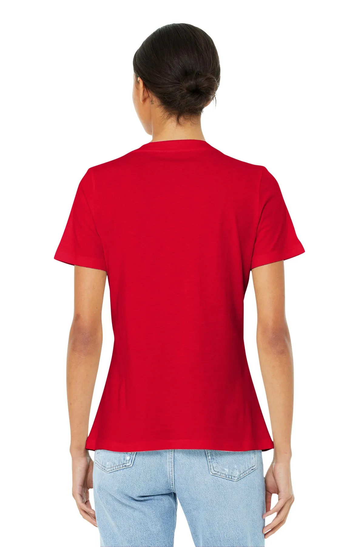 BELLA CANVAS  Women's Relaxed Jersey Short Sleeve V-Neck Tee. BC6405 Red