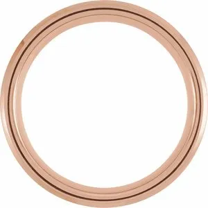 Black & 18K Rose Gold PVD Tungsten Beveled-Edge Band with Satin Finish TAR52143 - 8 mm