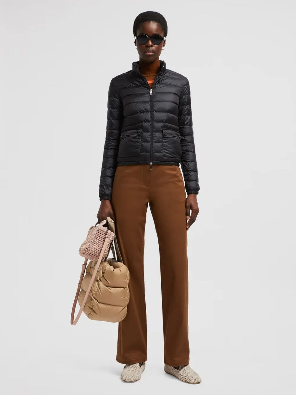 Black Lans Packable Short Down Jacket