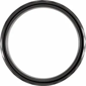 Black PVD Tungsten Faceted Beveled-Edge Band TAR52133 - 6 mm