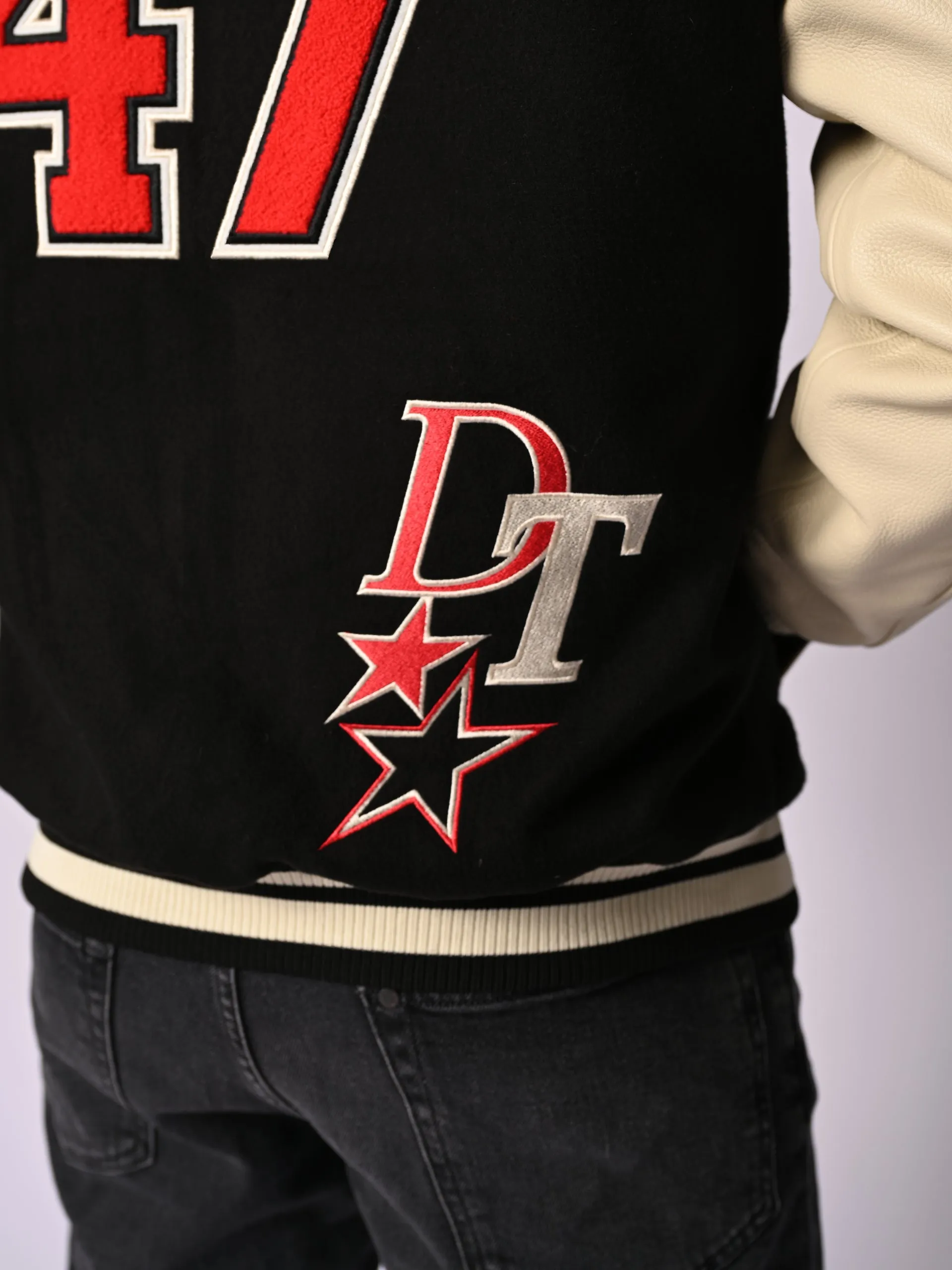 Black Varsity Jacket Never Surrender Wear