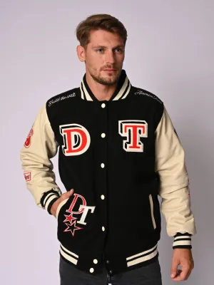 Black Varsity Jacket Never Surrender Wear