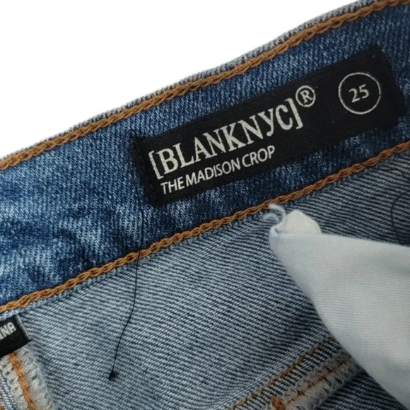 Blank NYC Madison Crop High-Rise Light Wash Jeans Size 25