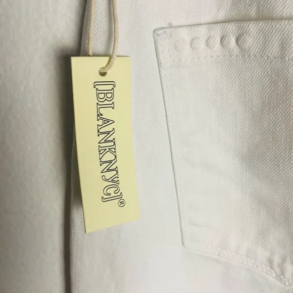 Blank NYC The Franklin in the Clouds Ribcage Wide Leg White Jeans Women’s 30 NEW