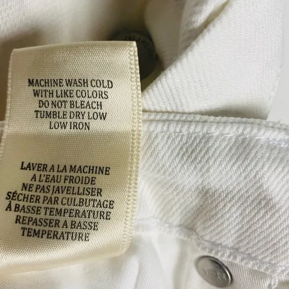 Blank NYC The Franklin in the Clouds Ribcage Wide Leg White Jeans Women’s 30 NEW