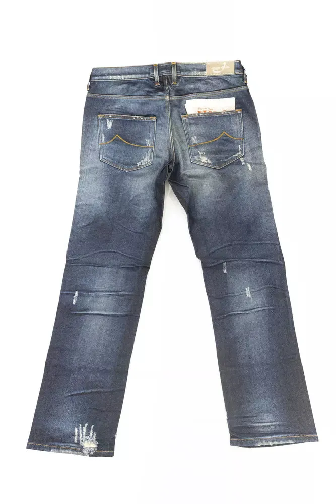 Blue Cotton Women Jeans With Pony Skin Label
