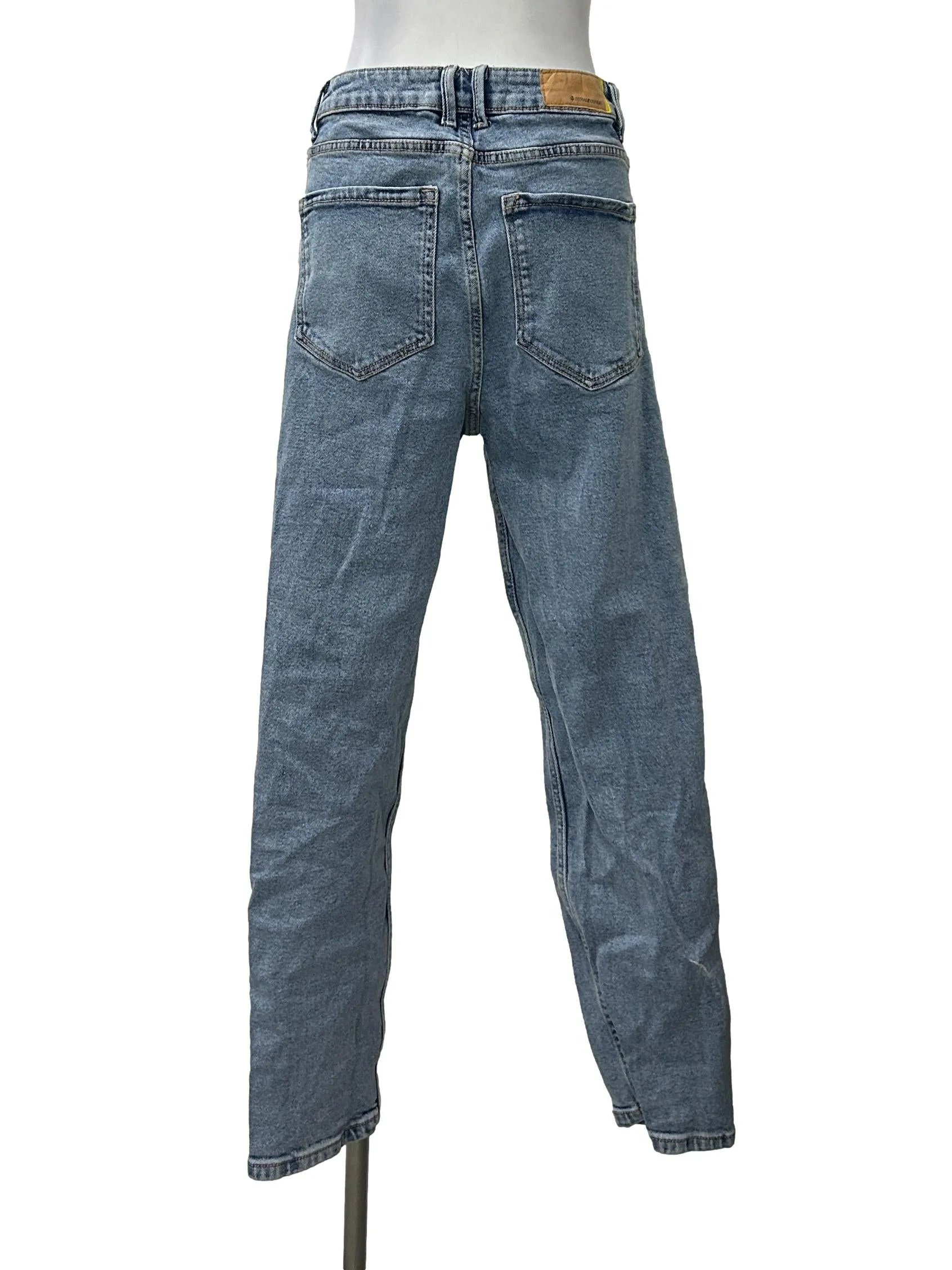Blue Washed Slim Straight Jeans