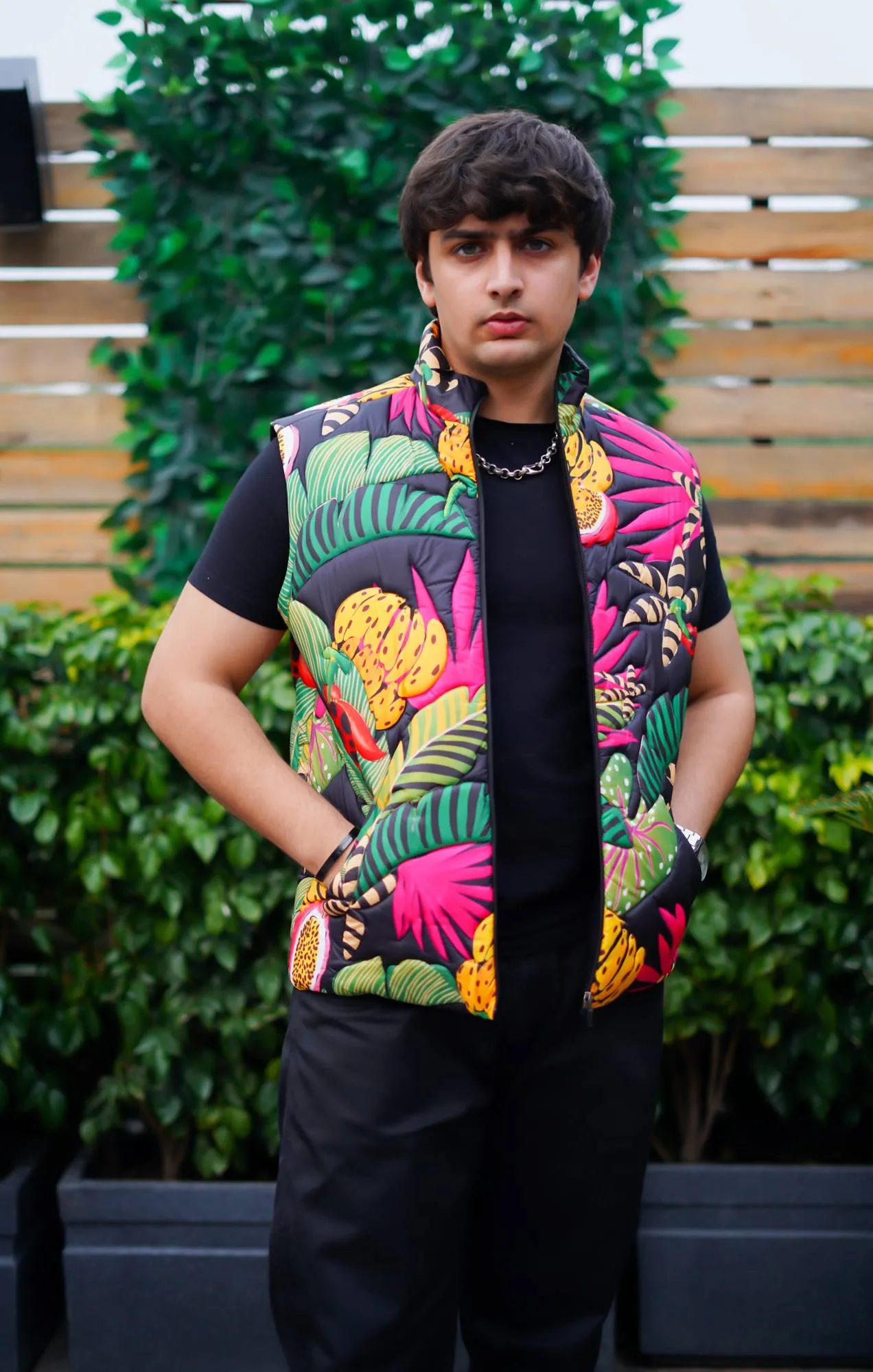 Botanical Quilted Taffeta Jacket for Men