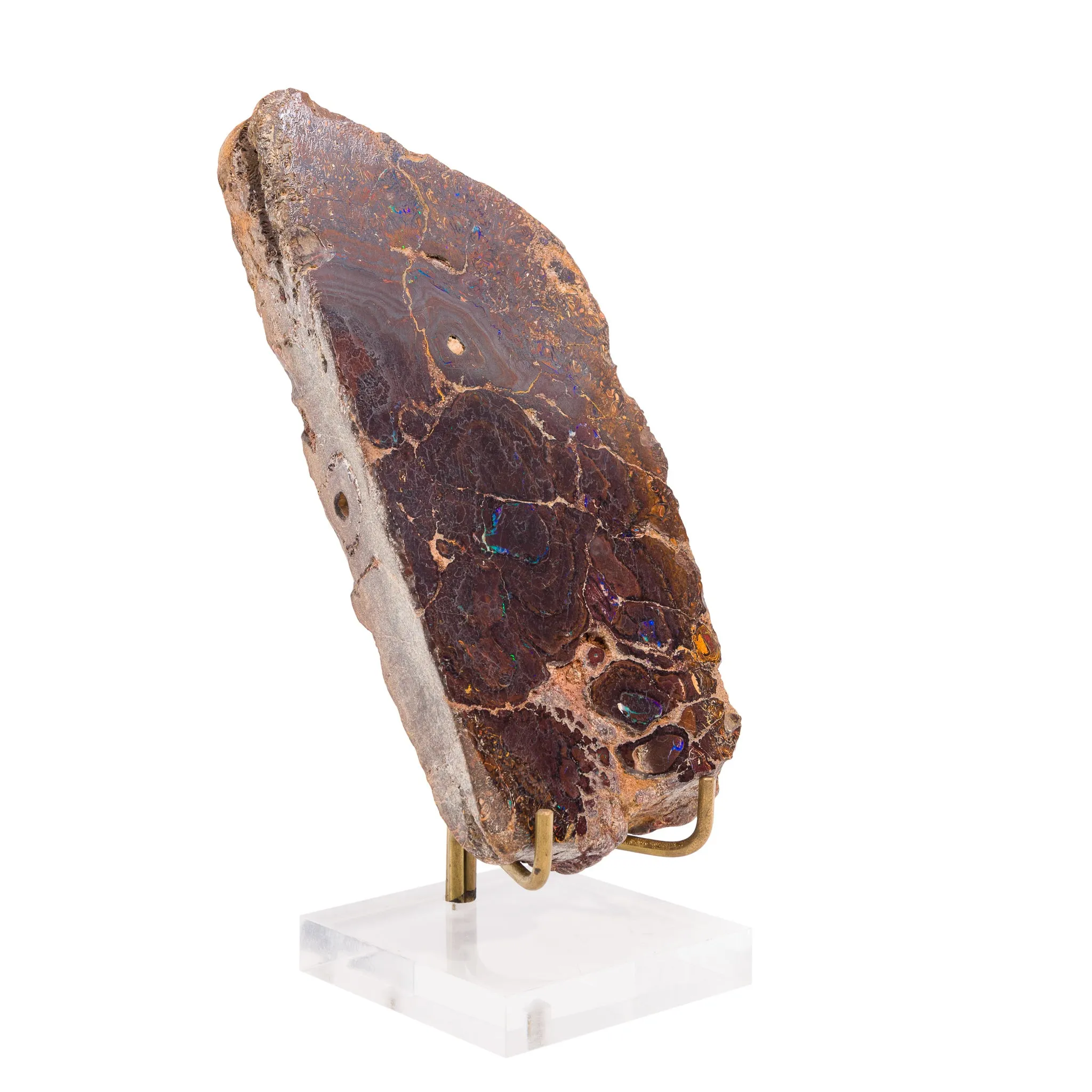 Boulder Opal 6.2 Inch 565.5 Gram Polished Crystal Slice - Australia
