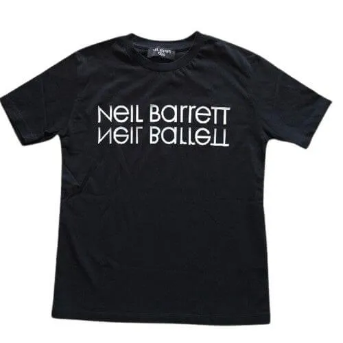 Boys Black Cotton Logo T-Shirt