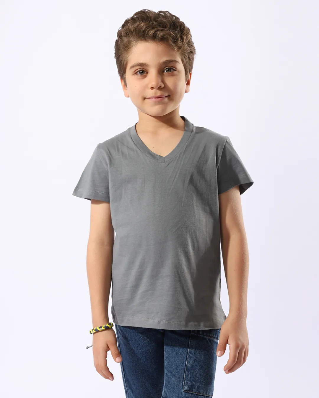 Boys Half-Sleeves V-Neck T-Shirt