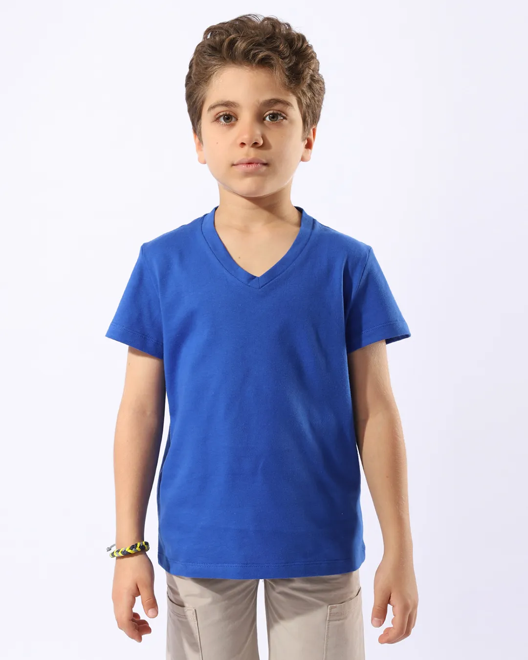 Boys Half-Sleeves V-Neck T-Shirt