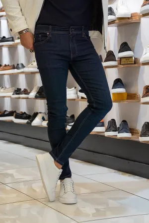 Brabion Lance Navy Blue Slim Fit Jeans for Versatile Style