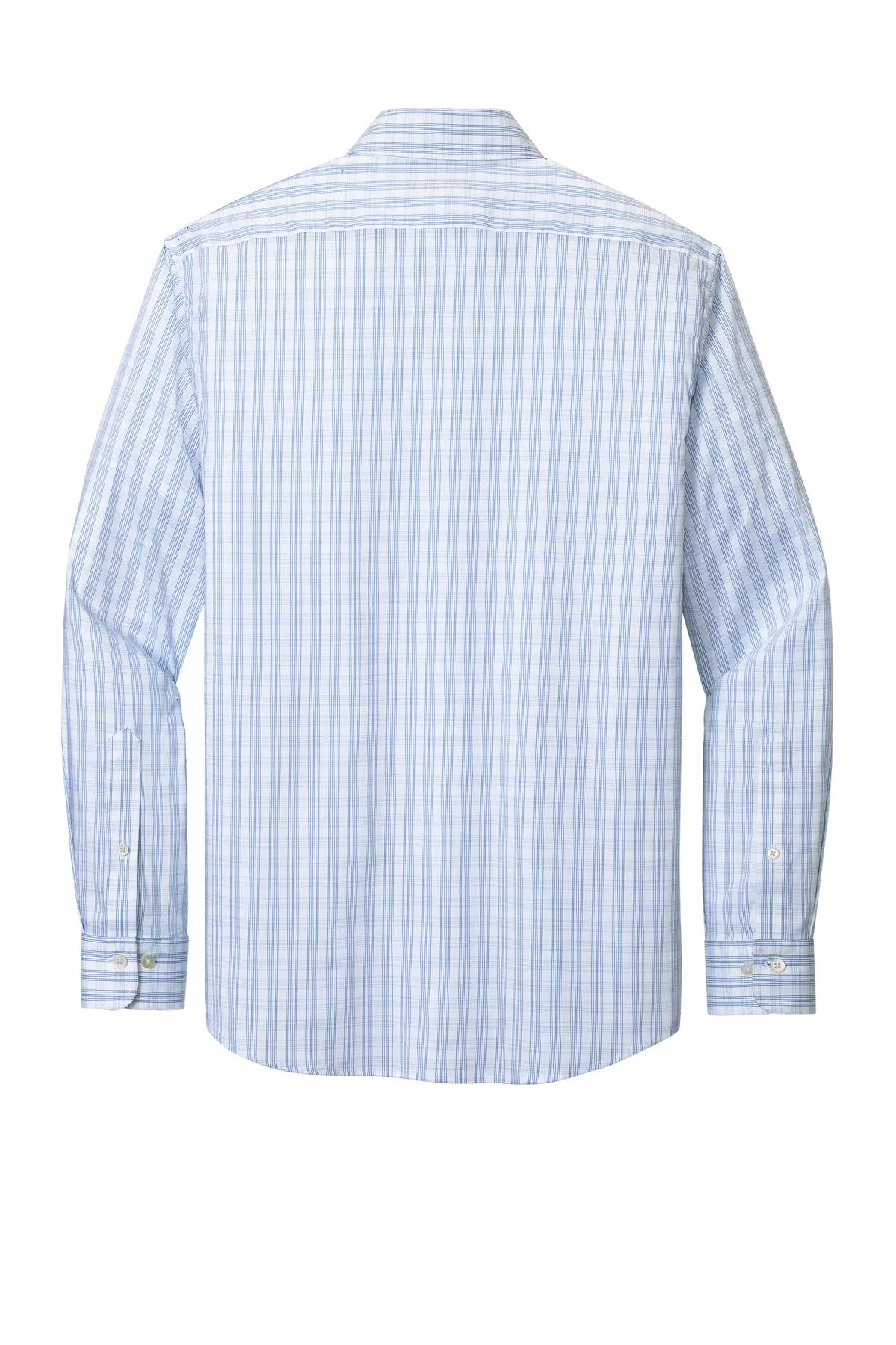 Brooks Brothers Tech Stretch Patterned Shirt BB18006 White/ Newport Blue Grid Check