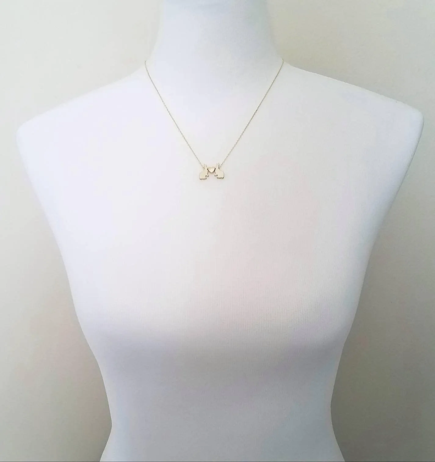 Bunny Necklace, small silver rabbit necklace, rose gold heart charm, .925 sterling silver chain, bunny love necklace, girlfriend Easter gift