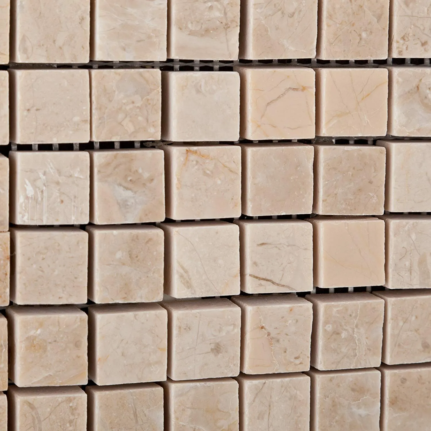 Bursa Beige / Sandy Beige Marble 5/8 X 5/8 Polished Mosaic Tile - 6" X 6" Sample
