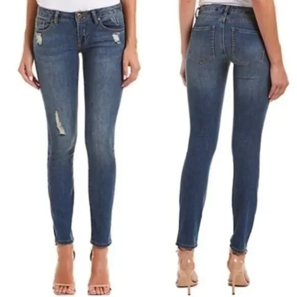CAbi 5087 Deconstructed Stretch Skinny Jeans Size 4 EUC