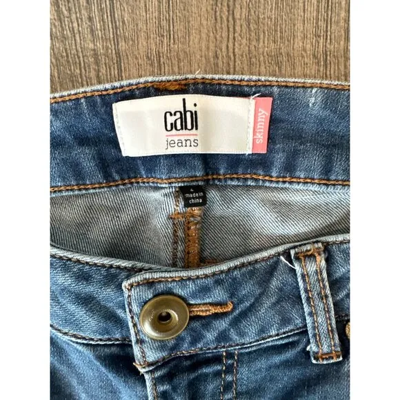CAbi 5087 Deconstructed Stretch Skinny Jeans Size 4 EUC