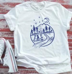 Camping Under The Stars,  White T-shirt