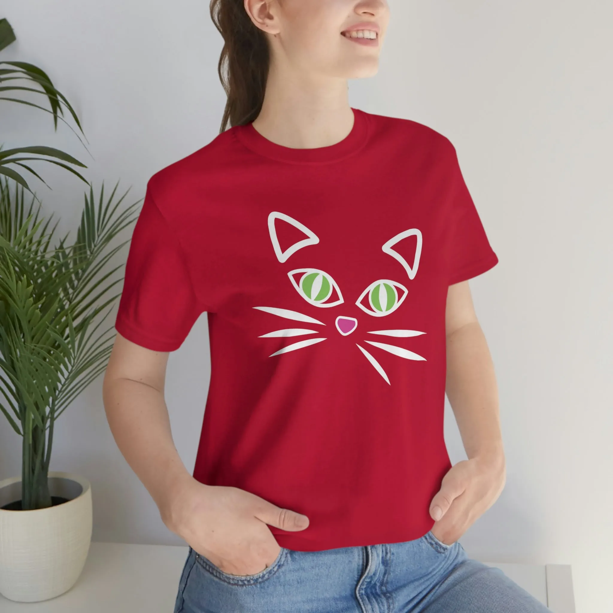 Cat Face Short Sleeve T-Shirt