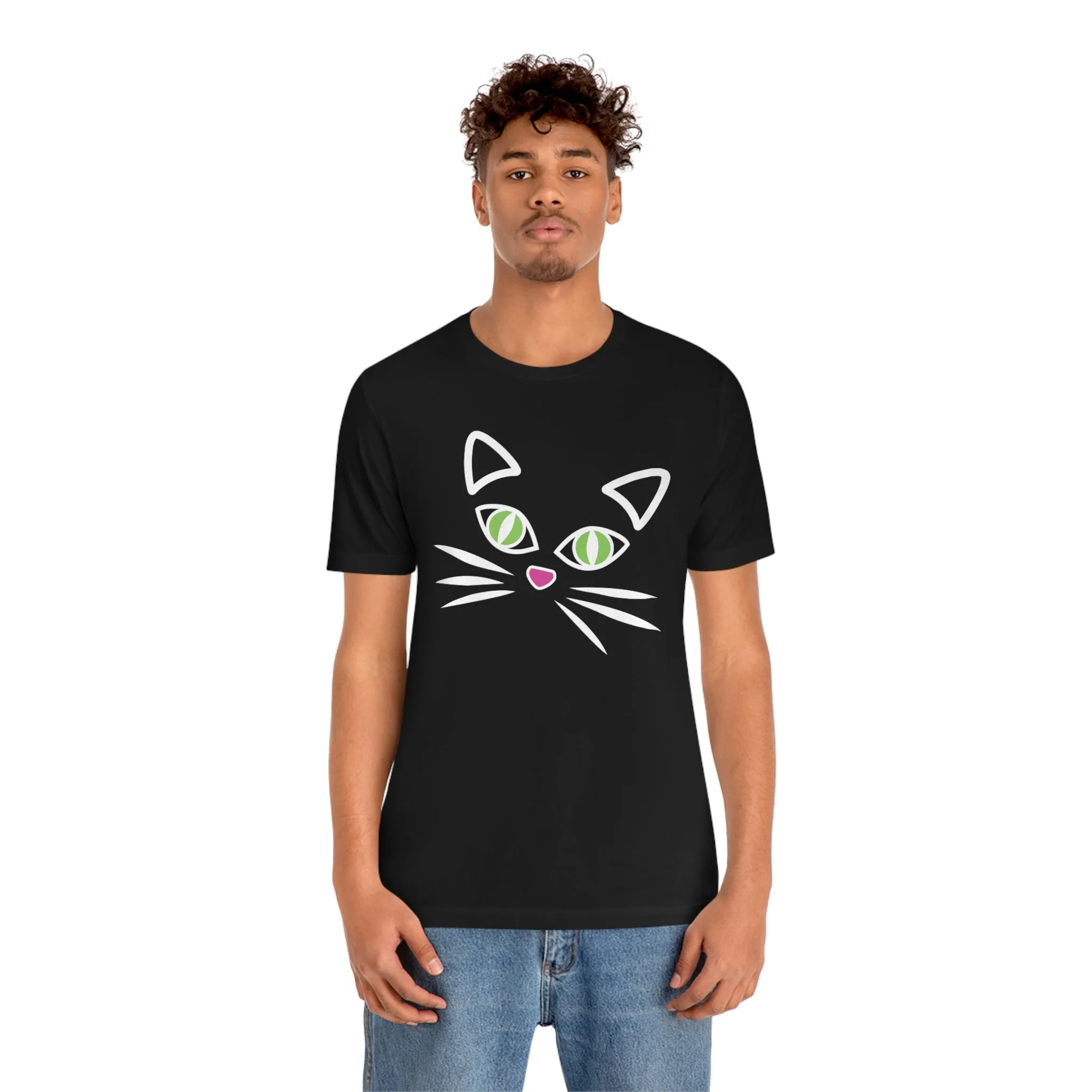 Cat Face Short Sleeve T-Shirt