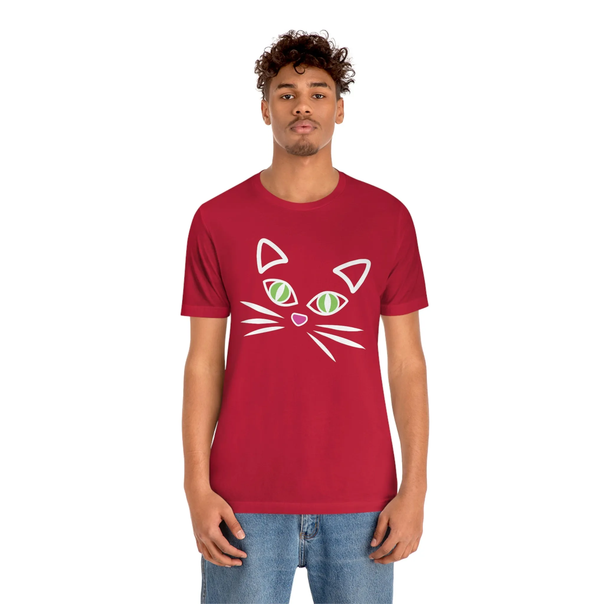 Cat Face Short Sleeve T-Shirt