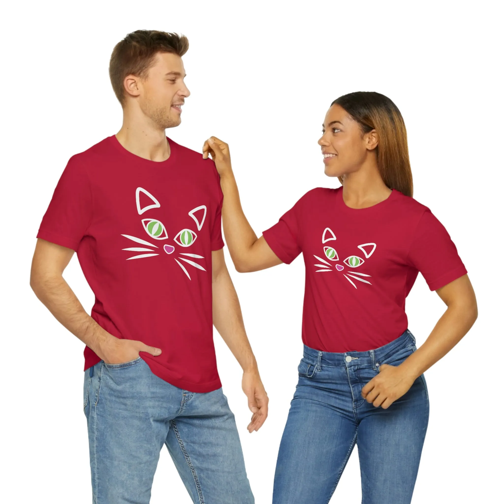 Cat Face Short Sleeve T-Shirt