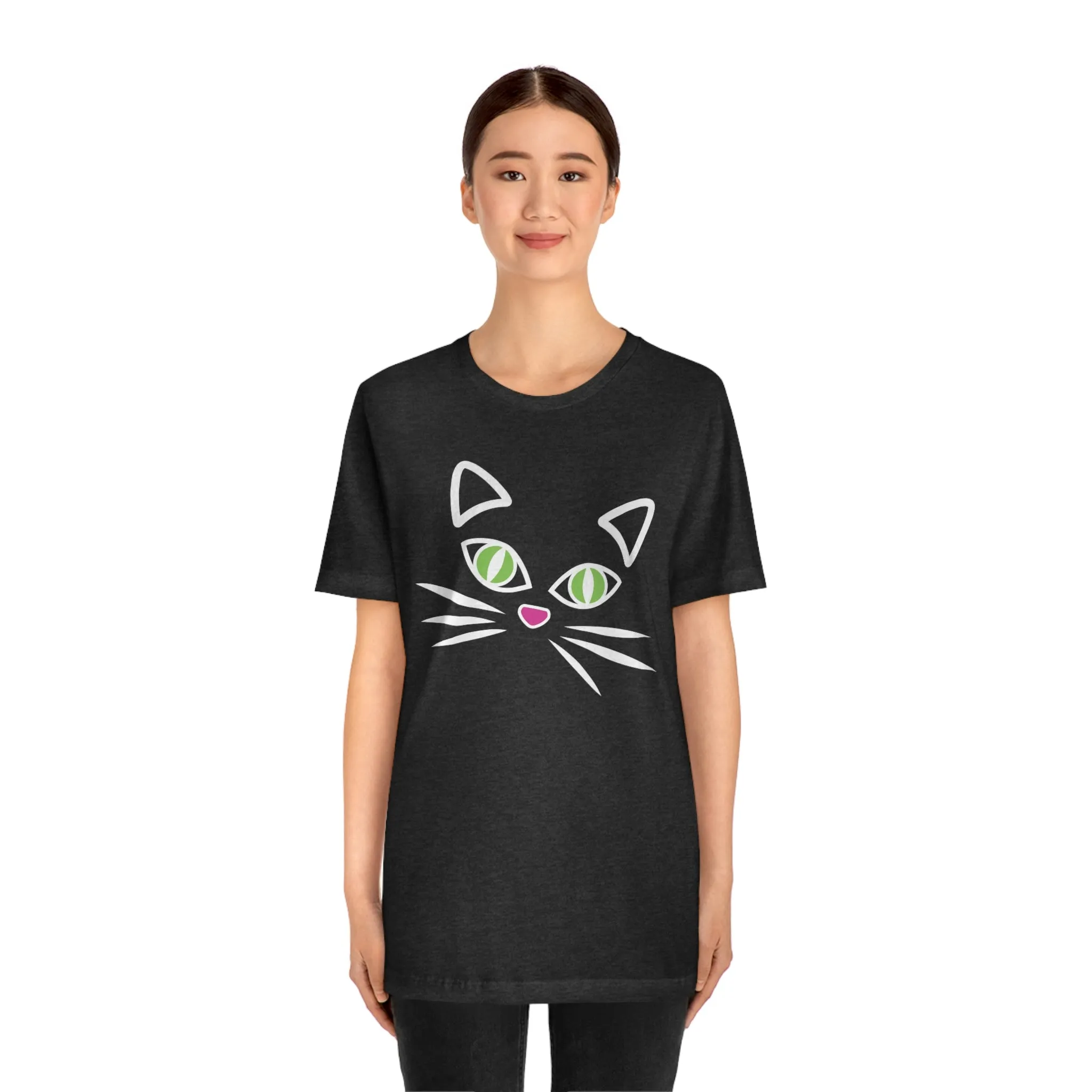 Cat Face Short Sleeve T-Shirt