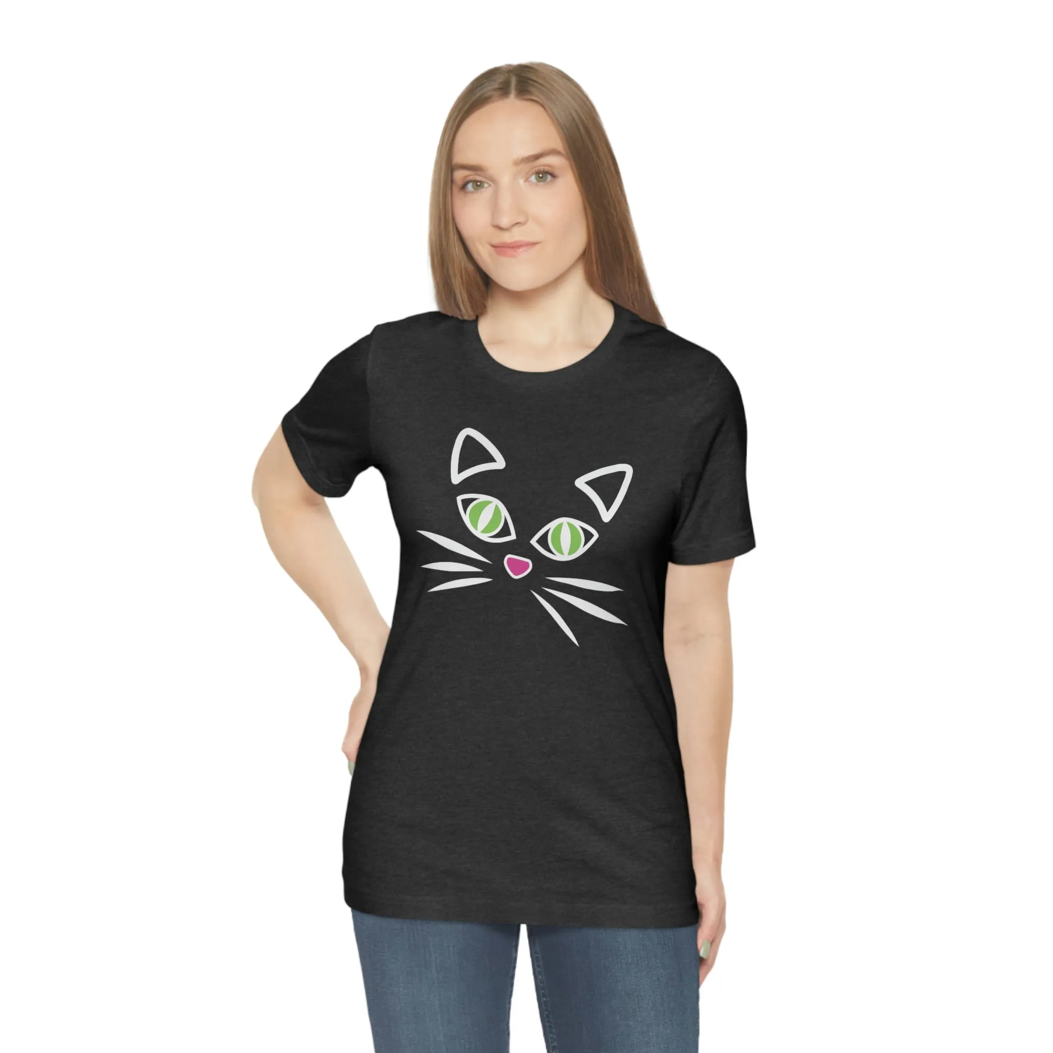 Cat Face Short Sleeve T-Shirt